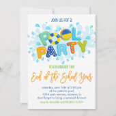 Invitation Fête de la piscine d'été, fin de l'année scolaire (Devant)