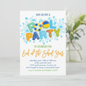 Invitation Fête de la piscine d'été, fin de l'année scolaire (Debout devant)