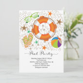 Invitation Fête de la piscine d'été moderne (Debout devant)