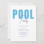 Invitation Fête de la piscine d'été moderne (Devant)