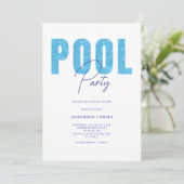 Invitation Fête de la piscine d'été moderne (Debout devant)