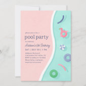 Invitation Fête de la piscine d'été moderne Anniversaire (Devant)