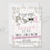 Invitation Fête de la piscine d'hiver pour les filles Anniver (Devant)