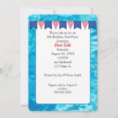 Invitation Fête de la piscine du 8e anniversaire avec canard  (Dos)