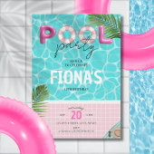 Invitation Fête de la piscine Fille d'été