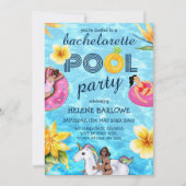 Invitation Fête de la piscine moderne Tropical Bachelorette (Devant)