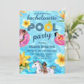 Invitation Fête de la piscine moderne Tropical Bachelorette (Debout devant)