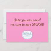 Invitation Fête de la piscine - Piscine rose Anniversaire flo (Dos)