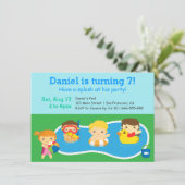 Invitation Fête de la piscine pour enfants (Debout devant)