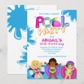 Invitation Fête de la piscine pour filles 10e anniversaire (Devant / Derrière)