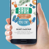 Invitation Fête de la piscine pour garçons de Bruh Anniversai