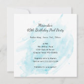 Invitation Fête de la piscine rétro (Dos)