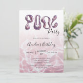 Invitation Fête de la piscine rose estivale moderne Anniversa (Debout devant)