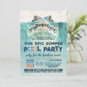 Invitation Fête de la piscine sans peur Anniversaire (Debout devant)