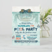 Invitation Fête de la piscine sans peur Anniversaire (Debout devant)