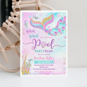 Invitation Fête de la piscine Sirène sous la mer Anniversaire