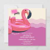 Invitation fête de la piscine tropicale moderne (Devant)