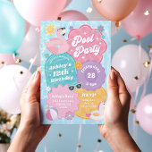 Invitation Fête de la piscine tropicale Rétro fête d'été