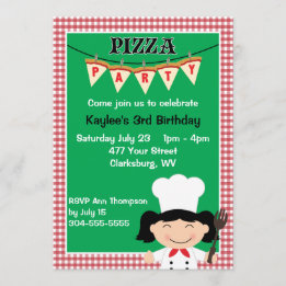 Invitation Fête de la pizza