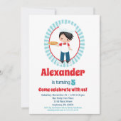 Invitation Fête de la pizza Black Haired Boy (Devant)