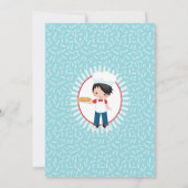 Invitation Fête de la pizza Black Haired Boy (Dos)