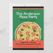 Invitation Fête de la pizza colorée (Devant)