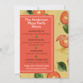 Invitation Fête de la pizza colorée (Dos)