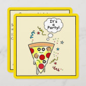 Invitation Fête de la pizza d'anniversaire (Devant / Derrière)
