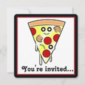 Invitation Fête de la pizza d'anniversaire (Devant)