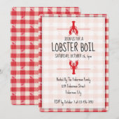 Invitation Fête de la plage d'automne rouge et blanc Bouillab (Devant / Derrière)
