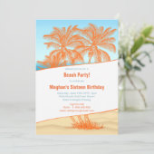 Invitation Fête de la plage de Copacabana et des cocotiers (Debout devant)