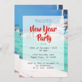 Invitation Fête de la plage du Nouvel An (Devant / Derrière)