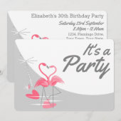 Invitation Fête de la pleine lune de l'amour des flamants (Devant / Derrière)