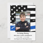 Invitation Fête De La Police De La Vie Mémorial Ligne Bleue M (Devant)