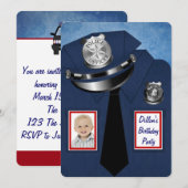 Invitation Fête de la Policeman (Devant / Derrière)