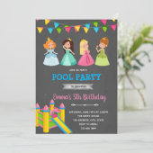 Invitation Fête de la princesse bounce (Debout devant)