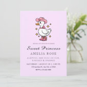 Invitation Fête de la Princesse Canard Rose (Debout devant)