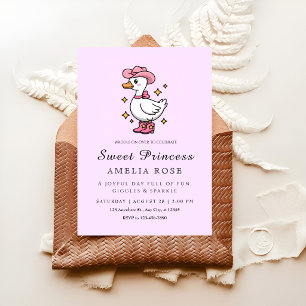 Invitation Fête de la Princesse Canard Rose
