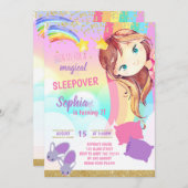 Invitation Fête de la princesse Sleepover (Devant / Derrière)