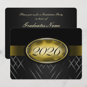 Invitation Fête de la promotion 2026 en noir et or
