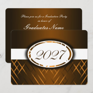 Invitation Fête de la promotion 2027 marron et blanc
