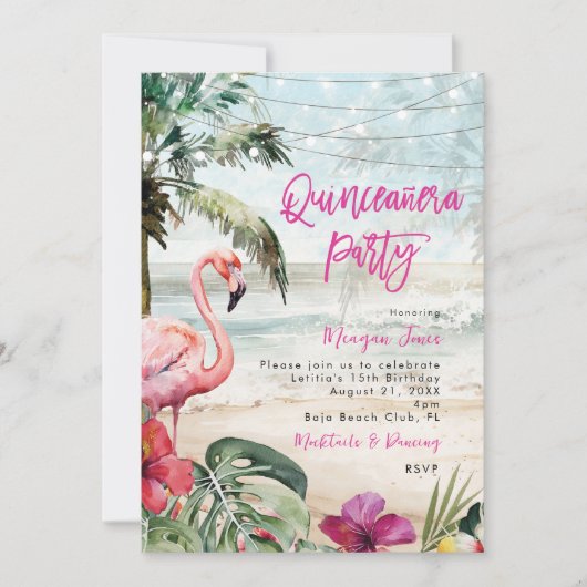 Invitation fête de la quinceanera (Devant)