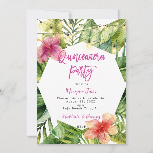 Invitation fête de la quinceanera (Devant)