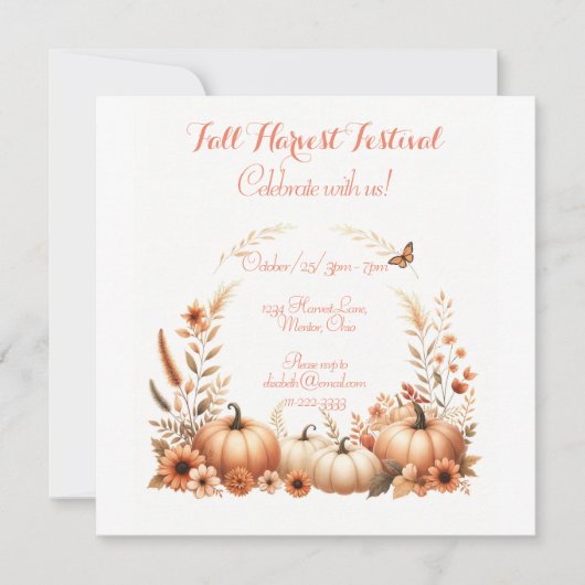Invitation Fête de la récolte d'automne (Devant)