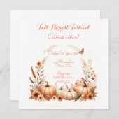 Invitation Fête de la récolte d'automne (Devant / Derrière)