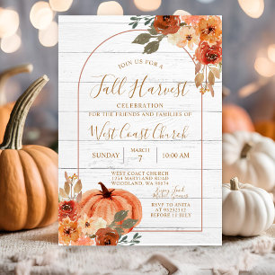 Invitation Fête de la récolte d'automne Fête de la citrouille