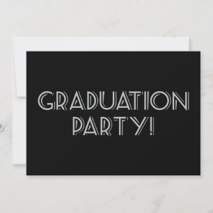Invitation Fête de la remise des diplômes ! Noir, gris, mat 5
