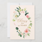 Invitation Fête de la retraite, belle florale rose (Dos)