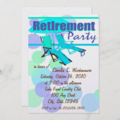 Invitation Fête de la retraite / Chaises longues (Devant / Derrière)