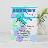 Invitation Fête de la retraite / Chaises longues (Debout devant)